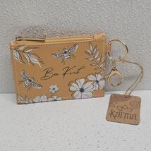 Karma Bee Kind Key Ring Yellow Credit Card ID Holder Small Wallet - New! - $20.77 CAD