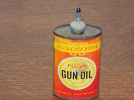 Vintage Winchester New Gun Oil Empty 3 OZ Lead Top Tin - $44.55