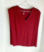 New Treasure &amp; Bond Womens M Maroon Wine Color Sleeveless Shirt Top VNeck - $12.86