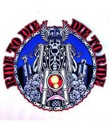 large JUMBO DIE TO RIDE MOTORCYCLE SKELETON JACKET BACK PATCH JBP13 new ... - $354.27 MXN