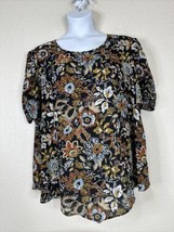 Cato Womens Plus Size 22/24W (2X) Floral Blouse Short Ruched Sleeve - $17.99