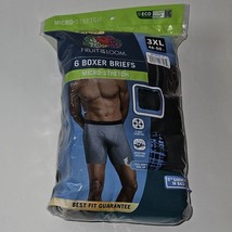 NEW Fruit of the Loom 6 Boxer Briefs Size 3XL 48-50 in. Micro Stretch Bl... - $19.75
