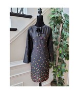Old Navy Shirt Dress Women&#39;s Size Large Black Floral 100% Polyester Long... - $38.78 CAD
