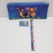 Vintage Disney Winnie The Pooh School Pencil Case Pouch &amp; 2 Pencils &amp; Er... - $276.87 MXN