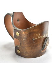 Vintage Tooled Leather Mug Holder with Handle  - £15.78 GBP