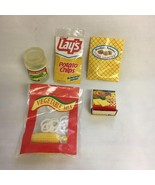 5 Vintage Dollhouse Mini Food Packages Cheese Pickle Corn Potato Chips P... - €13,59 EUR