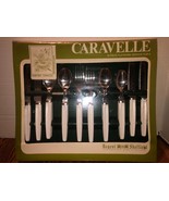 NOS Regent Sheffield Caravelle 16 Pc Serv for 4 Flatware Set-White Handl... - $40.78 CAD