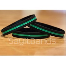 Set of Thin GREEN Line Bracelets - Park Rangers / Forestry / Armed Forces Lot - £1.18 GBP+