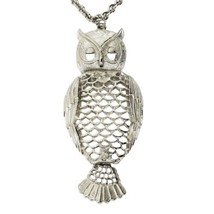 Tancer II Owl Necklace 24&quot; Double Chain Articulated Charm Necklace Gold ... - £28.81 GBP