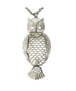 Tancer II Owl Necklace 24&quot; Double Chain Articulated Charm Necklace Gold ... - £28.81 GBP
