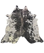 Gold Metallic Black and White Cowhide Rug Size: 8x6.5 feet Y-054 - $337.15 CAD