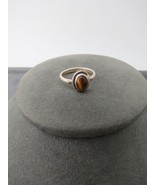 Vintage Sterling Silver Ring Tiger Eye Stone Cabs Southwest Style Size 6... - $456.16 MXN