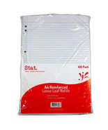 Stat A4 Ruled Loose Leaf Reinforced Refills 100pcs - £23.76 GBP