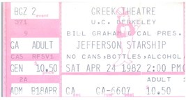 Biglietto Vintage Jefferson Starship 24 Aprile 1982 Greek Theatre Berkeley CA - £32.45 GBP