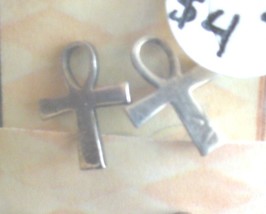 Ankh Sterling Silver Post Earrings - £3.08 GBP