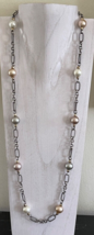 Elegant JCG Sterling Silver Necklace with Pearls and 18K Beads - £472.93 GBP