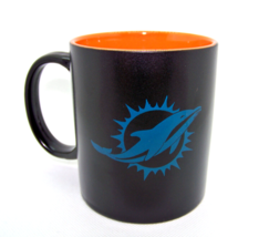 Miami Dolphins NFL Matte Black Ceramic Coffee Cup Mug 11 oz Orange interior - £15.81 GBP
