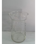 1930s Floral Etched Crystal Creamer Pitcher without Handle 4.5” - $14.03