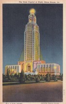 State Capitol Night Baton Rouge Louisiana LA 1949 Postcard B02 - £2.38 GBP
