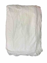 Vtg Ralph Lauren White Patience Full Queen Duvet Cover Ruffles Eyelet 100%Cotton - £77.32 GBP