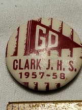 Clark Junior High School Pin J.H.S. 1957-58 - £38.65 GBP