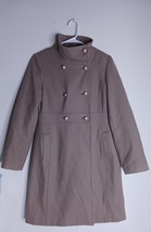 Vintage Old Navy Mid Length Tan Wool Blend Button Up Coat Women&#39;s Size S - $510.12 MXN