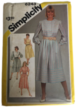 Simplicity Sewing Pattern 6243 Pullover Flanged Dress 1980s Vintage Size 18 UC - £6.29 GBP