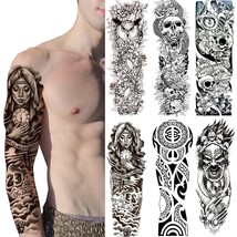 Extra Large Tattoo Temporary Full Arm Fake Body Stickers for Adult Men Women 6 S - £19.82 GBP