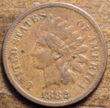 1882 Indian Head Cent Penny Very Good VG - £4.79 GBP