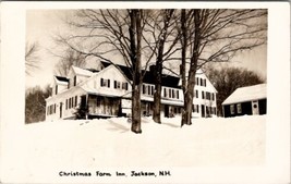 RPPC Christmas Farm Inn Snow Scene Jackson New Hampshire Real Photo Postcard W5 - £11.69 GBP