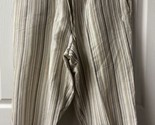 Avenue Linen Blend Cropped Pants Womens Plus Size 18 20 Striped Slit - $13.94