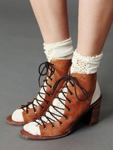 Jeffrey Campbell X FP Womens Size 6 Leather Lace Up Heels Shoe 50123 Gladiator - $64.35