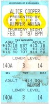 Vintage Alice Cooper Ticket Stub February 5, 1987 Kemper Arena Kansas City MO... - £27.12 GBP