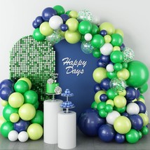 Blue And Green Balloon Garland Kit, 107 Pcs Navy Blue Fruit Green White Balloon  - £21.58 GBP