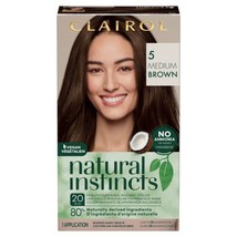 Clairol Natural Instincts Demi-Permanent Hair Dye, 5 Medium Brown Hair Color, - £11.51 GBP