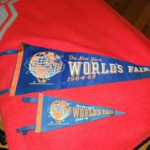 Vintage 1964-65 New York World&#39;s Fair Pennant / banner lot of 2, 24&quot; &amp; 12&quot;, brig - £25.53 GBP