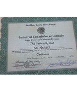 Vintage United States Air Force Safety Device Certificate Colorado 25485 - £11.81 GBP
