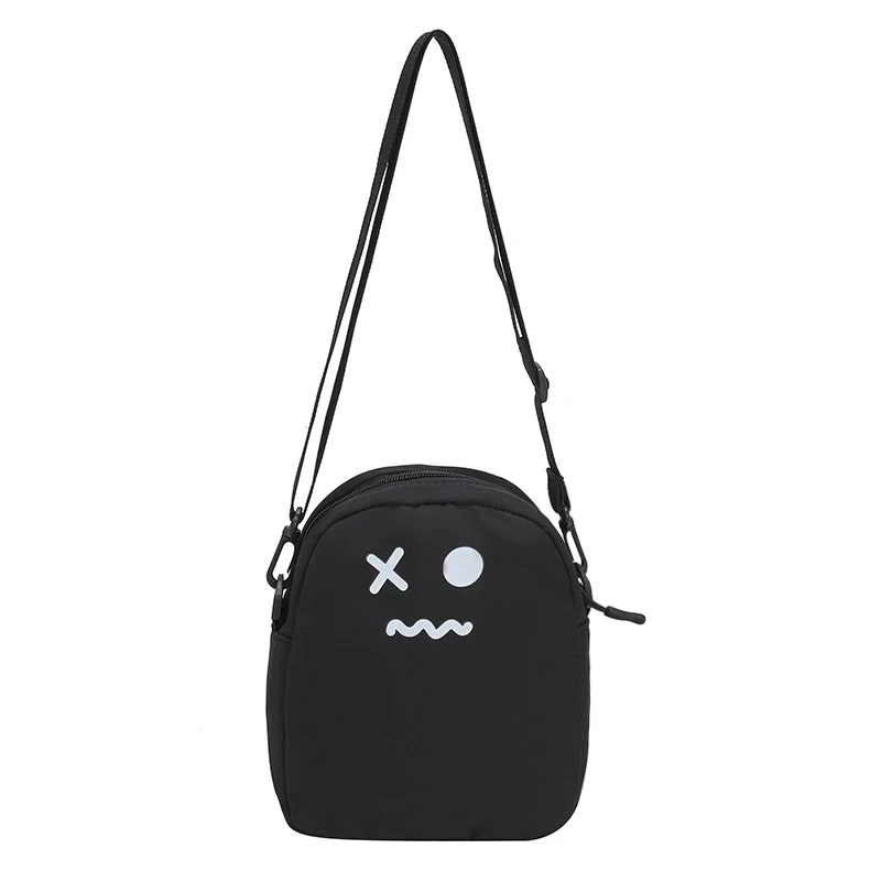 Black White Funny Cute Ghost Kawaii Women Canvas Bag Cartoon Shopper Bag Women S - £13.96 GBP