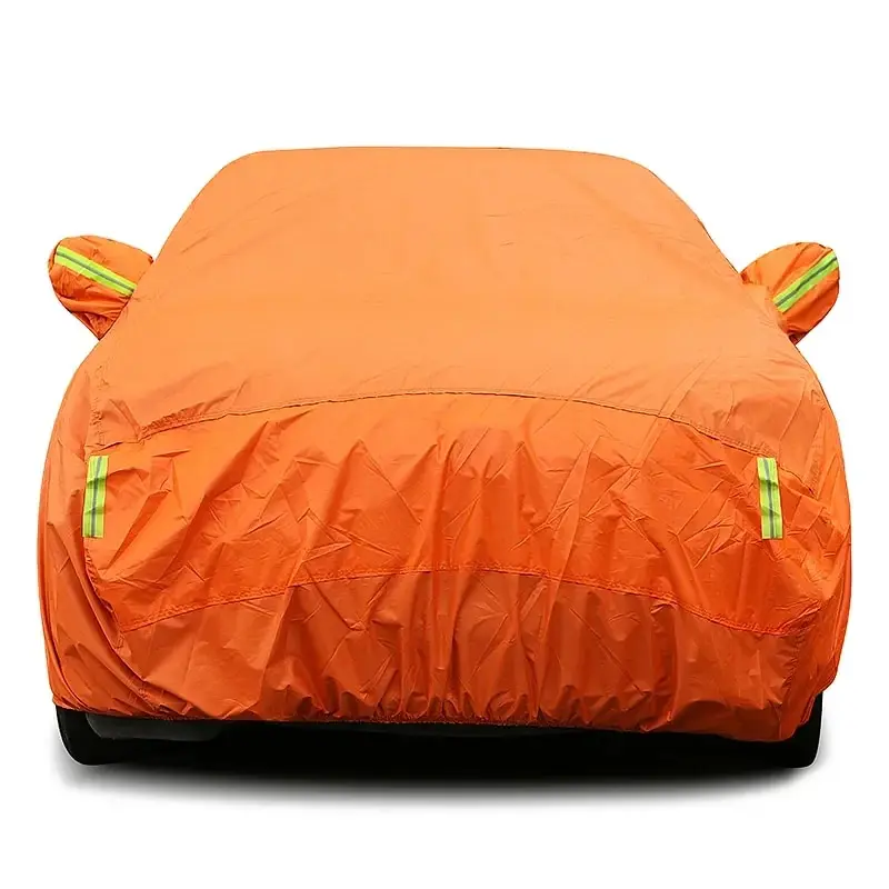 Universal Orange Car Cover Outdoor Sun Dust UV Protection Full Car Cover - £42.15 GBP+