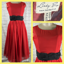 Lindy Bop Audrey Retro Dress Women&#39;s UK 10 US Small Sleeveless Over-The-... - $39.59
