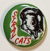 Stray Cats Rockabilly Music Souvenir Lapel Vintage Button Pin c1980s - £11.76 GBP