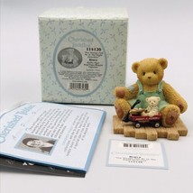 2003 Cherished Teddies Bruce Radio Flyer Wagon Toys Figurine 114120 Hillman - £14.01 GBP