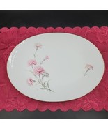 Vintage Royal Court Carnation Serving Platter 14&quot;x 10 1/2&quot; White Pink Fl... - £11.52 GBP