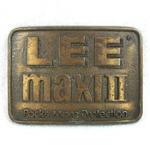 Vintage Lee Auto Oil Filter Brass Tone Belt Buckle Maxi II Packs More Protection - £11.80 GBP