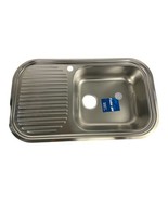 Foster bowl Kitchen sink w drainer brushed stainless steel 33.75 x 19.75&quot; - $271.54 CAD