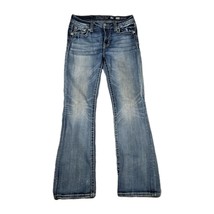 Miss Me Jeans Womens Size 29 Bootcut Distressed Sequined Blue Denim Pants - $39.59