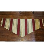Waverly ascot Valance Red Green Stripes Antique Gold topper tassel Set O... - $1,883.95 MXN