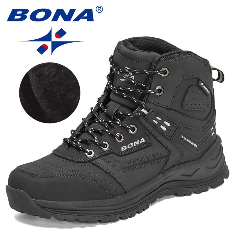 Best Sneakers BONA 2024 New Designers Action Leather Plush Super Warm Snow Boots - $108.85