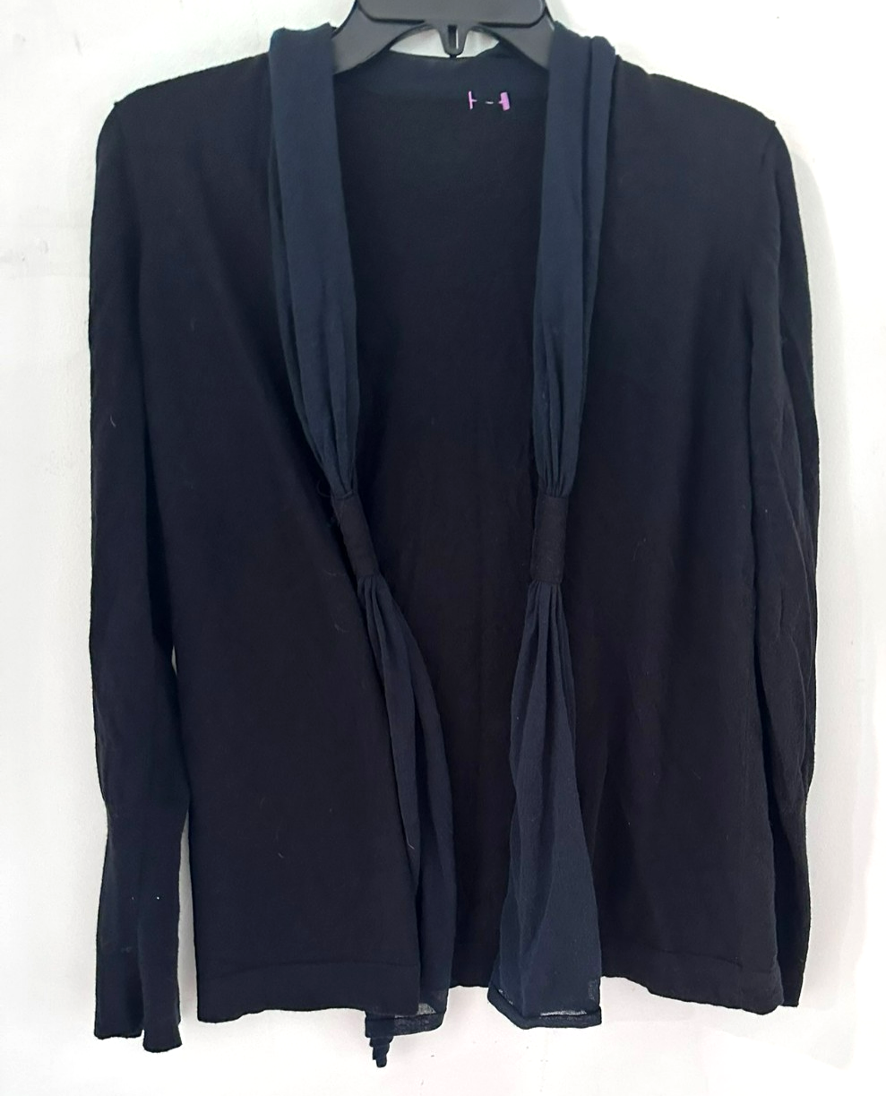 Women’s One Size Black Open Front Cardigan Lightweight Knit Jacket Layering Top Item image 2
