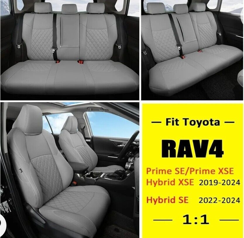 Giant Panda Faux Leather Car Seat Covers - Custom Fit for Toyota RAV4 Prime SE - $164.48